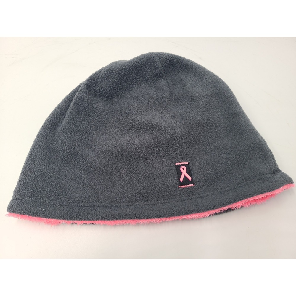 Women Under Armour Breast Cancer Awareness BCA Beanie Winter Hat Cap Gray Pink